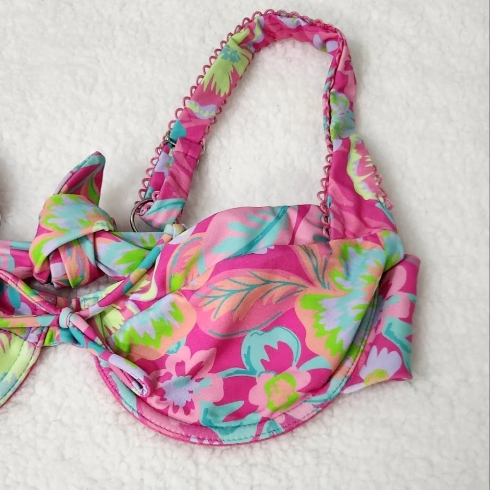 New!For Love and Lemons Lizzy floral Underwire‎ Swim Top